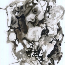 The Morning Wisher (2012), indian ink on vellum, 18"x24"
