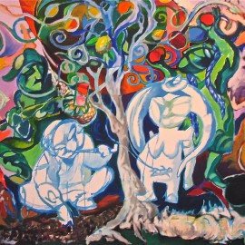 Tree of Life (2011), acrylic on canvas, 76"x48"